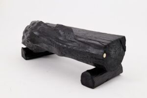 Charred Solid Wood Bench by Logniture – Organic Modern Sculptural Seat, gallery view 13