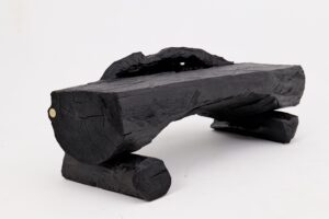 Charred Solid Wood Bench by Logniture – Organic Modern Sculptural Seat, gallery view 17