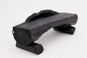 Charred Solid Wood Bench by Logniture – Organic Modern Sculptural Seat, gallery view 18