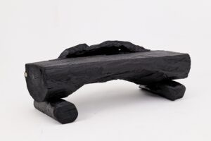 Charred Solid Wood Bench by Logniture – Organic Modern Sculptural Seat, gallery view 19