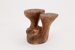 Logniture, Walnut Solid Wood Sculptural Side Table, Original Contemporary Design, gallery view 2