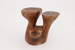 Logniture, Walnut Solid Wood Sculptural Side Table, Original Contemporary Design, gallery view 3