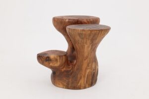 Logniture, Walnut Solid Wood Sculptural Side Table, Original Contemporary Design, gallery view 4