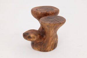 Logniture, Walnut Solid Wood Sculptural Side Table, Original Contemporary Design, gallery view 5