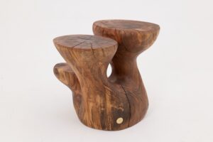 Logniture, Walnut Solid Wood Sculptural Side Table, Original Contemporary Design, gallery view 6