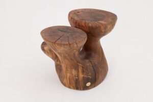 Logniture, Walnut Solid Wood Sculptural Side Table, Original Contemporary Design, gallery view 7