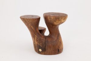 Logniture, Walnut Solid Wood Sculptural Side Table, Original Contemporary Design, gallery view 9