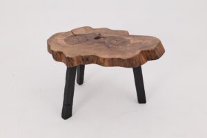 Logniture, Rustic Sculptural Coffee Table, Walnut & Burnt Black Oak, Unique, gallery view 2