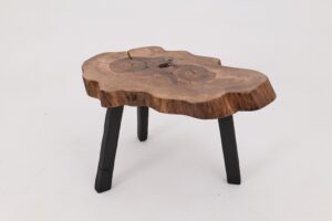Logniture, Rustic Sculptural Coffee Table, Walnut & Burnt Black Oak, Unique, gallery view 3