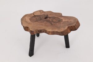 Logniture, Rustic Sculptural Coffee Table, Walnut & Burnt Black Oak, Unique, gallery view 4