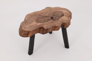 Logniture, Rustic Sculptural Coffee Table, Walnut & Burnt Black Oak, Unique, gallery view 6
