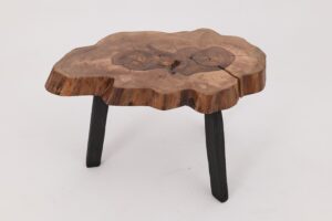 Logniture, Rustic Sculptural Coffee Table, Walnut & Burnt Black Oak, Unique, gallery view 7