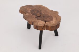 Logniture, Rustic Sculptural Coffee Table, Walnut & Burnt Black Oak, Unique, gallery view 8