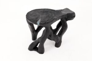 Rustic Sculptural Coffee Table, Burnt Black Wood, Carved, Unique, Logniture, main view