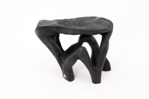 Rustic Sculptural Coffee Table, Burnt Black Wood, Carved, Unique, Logniture, gallery view 2