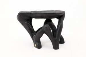 Rustic Sculptural Coffee Table, Burnt Black Wood, Carved, Unique, Logniture, gallery view 4