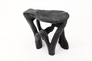 Rustic Sculptural Coffee Table, Burnt Black Wood, Carved, Unique, Logniture, gallery view 7