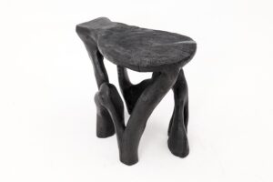 Rustic Sculptural Coffee Table, Burnt Black Wood, Carved, Unique, Logniture, gallery view 8