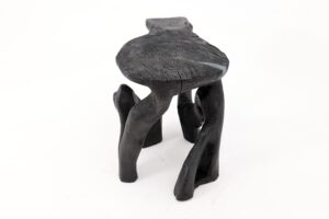 Rustic Sculptural Coffee Table, Burnt Black Wood, Carved, Unique, Logniture, gallery view 9