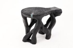 Rustic Sculptural Coffee Table, Burnt Black Wood, Carved, Unique, Logniture, gallery view 11