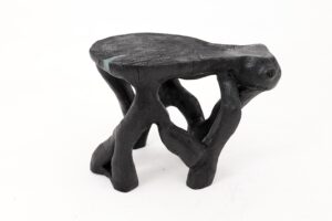 Rustic Sculptural Coffee Table, Burnt Black Wood, Carved, Unique, Logniture, gallery view 12