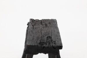 Rustic Blackened Wood stool with Raw Organic Form Indoor & Outdoor, gallery view 9