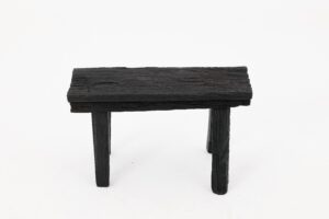 Rustic Blackened Wood stool with Raw Organic Form Indoor & Outdoor, gallery view 12
