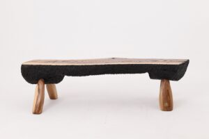 Live Edge Walnut Bench, Wabi-Sabi, Brutalist, Log Furniture, gallery view 2
