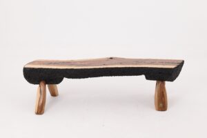 Live Edge Walnut Bench, Wabi-Sabi, Brutalist, Log Furniture, gallery view 3