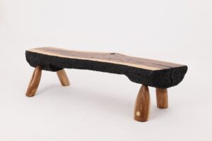 Live Edge Walnut Bench, Wabi-Sabi, Brutalist, Log Furniture, gallery view 4