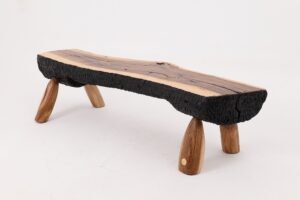 Live Edge Walnut Bench, Wabi-Sabi, Brutalist, Log Furniture, gallery view 5