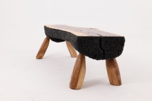 Live Edge Walnut Bench, Wabi-Sabi, Brutalist, Log Furniture, gallery view 8