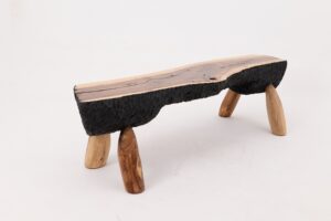 Live Edge Walnut Bench, Wabi-Sabi, Brutalist, Log Furniture, gallery view 10