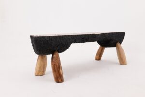 Live Edge Walnut Bench, Wabi-Sabi, Brutalist, Log Furniture, gallery view 11