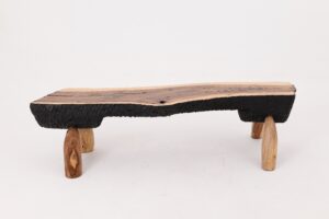 Live Edge Walnut Bench, Wabi-Sabi, Brutalist, Log Furniture, gallery view 14