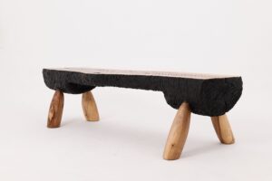 Live Edge Walnut Bench, Wabi-Sabi, Brutalist, Log Furniture, gallery view 16