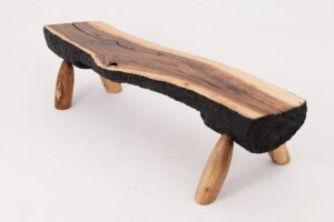 Live Edge Walnut Bench, Wabi-Sabi, Brutalist, Log Furniture, gallery view 17