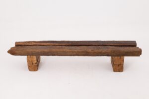 XXL Reclaimed Oak Wood Brutalist Bench, Natural and Eco Friendly, gallery view 2