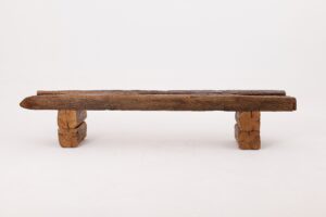 XXL Reclaimed Oak Wood Brutalist Bench, Natural and Eco Friendly, gallery view 3