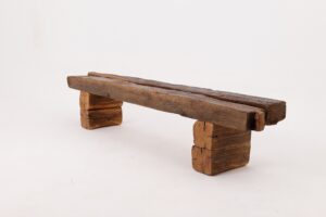 XXL Reclaimed Oak Wood Brutalist Bench, Natural and Eco Friendly, gallery view 5