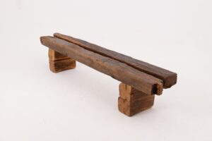 XXL Reclaimed Oak Wood Brutalist Bench, Natural and Eco Friendly, gallery view 6