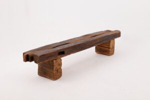XXL Reclaimed Oak Wood Brutalist Bench, Natural and Eco Friendly, gallery view 7