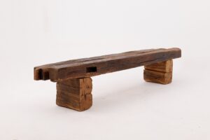 XXL Reclaimed Oak Wood Brutalist Bench, Natural and Eco Friendly, gallery view 8