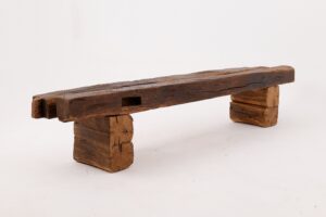 XXL Reclaimed Oak Wood Brutalist Bench, Natural and Eco Friendly, gallery view 9