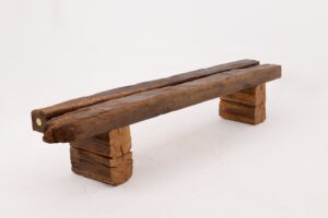 XXL Reclaimed Oak Wood Brutalist Bench, Natural and Eco Friendly, gallery view 17