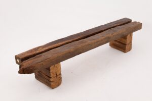 XXL Reclaimed Oak Wood Brutalist Bench, Natural and Eco Friendly, gallery view 18