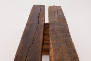 XXL Reclaimed Oak Wood Brutalist Bench, Natural and Eco Friendly, gallery view 20