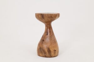 Sculptural Side Table, Stool, Solid Wood, Walnut, Contemporary Design, Logniture, main view