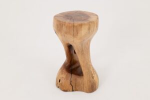 Walnut Solid Wood Sculptural Side Table, Original Contemporary Design, gallery view 3