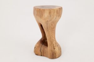 Walnut Solid Wood Sculptural Side Table, Original Contemporary Design, gallery view 4